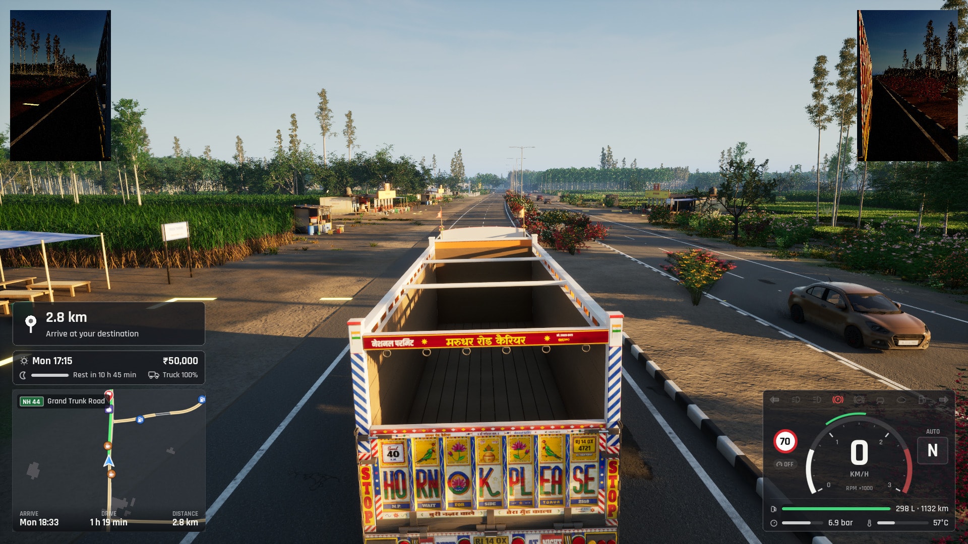 On NH44, the Grand Trunk Road, with the HUD